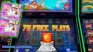 LIVE 75 FREE GAMES TRIGGER!!! Invaders Attack From the Planet Moolah - Casino Slots Bonus
