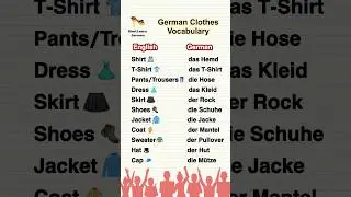 Learn German Clothes Vocabulary in Seconds! #shorts #short