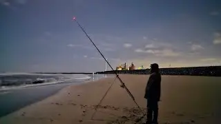 Fishing Stormy Northumberland beaches
