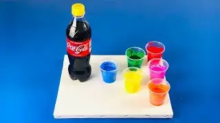 Amazing Acrylic Pouring With A Coke Plastic Bottle