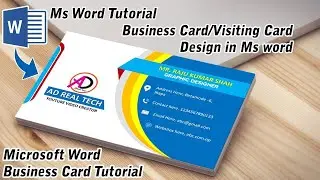 Visiting card in Microsoft word - MS word business card #microsoftword