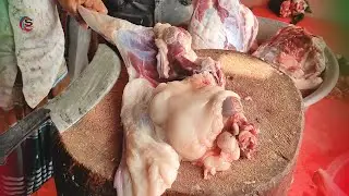 Fastest Goat Cutting And Cleaning Skills | Full Goat Cutting Skills | Goat Meat Cutting Factory |
