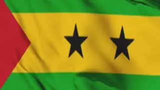 S&atilde;o Tom&eacute; and Pr&iacute;ncipe Flag Waving Animation / free 4k stock footage