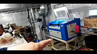 c02 Laser and graphtec mk2 vinyl cutter setup finally in the print house! vlog #10