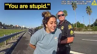 Entitled Karen Acts Tough With No Nonsense Cop - Instantly Gets Arrested | BODYCAM