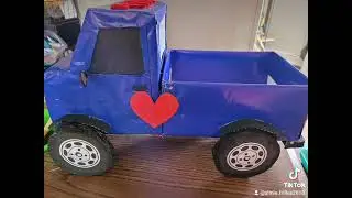 Making a truck made of box for valentines
