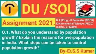 DU/SOL AssignmentI2021IB.A(Prog.)II Semester (CBCS)Environmental Science (AECC)(Code:72182801)in eng