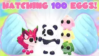Hatching 100 Crystal & Basic Eggs! | Dragon Fruit Fox & Dango Penguins| Roblox Adopt Me | Riivv3r