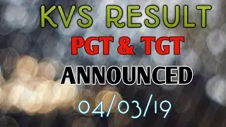 KVS RESULT 2019 Announced