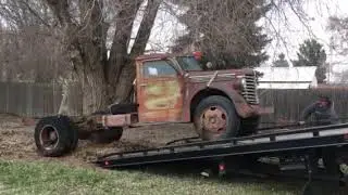 Loading diamond T truck