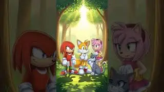 Knuckles And Tails Introduce Tails's Grey Cat (Nemo)  To Amy Rose. And She Gives Tails A Hug