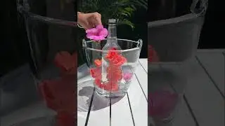How to make a DIY floral ice bucket 🌸🥂 this is a beautiful way to serve wine this summer! #diy
