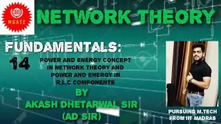 Lec-14  Power and Energy In Network Theory || Power and Energy in Components-R,L,C and Formulas