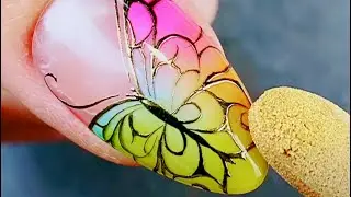 Magic Mirror Pink Butterfly Nail Art Design | Shorts
