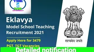 ​  EMRS VACANCY 2021 for TGT, PGT, Principal | Eklavya Model Residential School Teacher Jobs