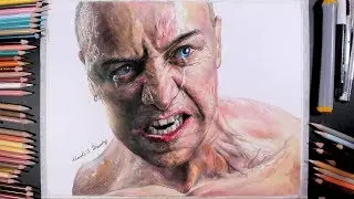 Drawing Beast(James McAvoy) from Movie Glass - marki draws, colored pencil