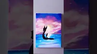 Painting Pok&eacute;mon Silhouette Dragonair Tutorial 🎨✨