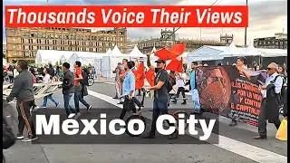 Protesters & Activists Took Over Mexico City's Main Plaza