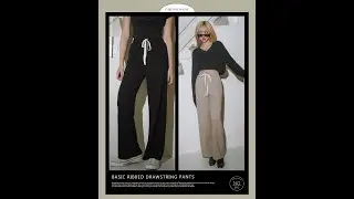BASIC RIBBED DRAWSTRING PANTS