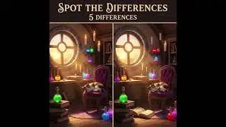 The Alchemist's Cozy Retreat #braingames #challenge #dailybrainteaser #puzzletime #spotthedifference