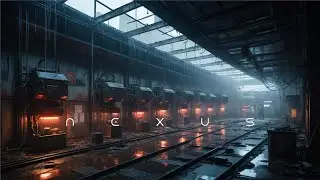 NEXUS: Abandoned Cyberpunk Machine Warehouse | Industrial Rain & Fog Ambience for Focus & Writing