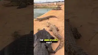 Man Walks Among Crocodiles Without Being Noticed!