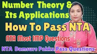 How to Pass Number Theory &Applications || Number Theory Applications Gunshot Questions || #NTAR23