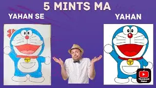 How to draw Doraemon &hearts;️ Doraemon drawing 👍😀#youtubeshorts #art #viral #drawing #doremon #cartoon