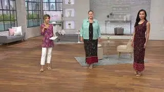 Denim & Co. Border Print Sleeveless Scoop-Neck Maxi Dress on QVC