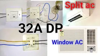 32 एंपियर स्विच में 4 वायर कैसे जोड़े || 32A DP switch wiring AC connection