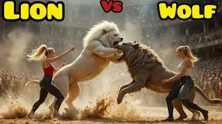 EPIC WHITE LION VS WOLF CLASH | Extreme Animal Drama Arena Fight
