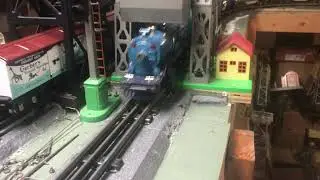 Vintage Lionel Prewar 263E Blue Comet running on the layout