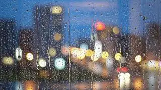Rain on Window at Night | Calm Background Visuals for TV
