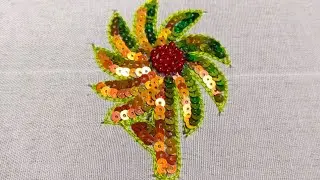 sequence flower design || embroidery for beginners