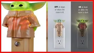 STAR WARS LED Night Light, Baby Yoda Figure, Plug-in, Dusk to Dawn Sensor, Mandalorian, Grogu