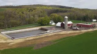Drag lining manure from our satellite manure storage
