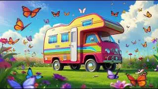 🚌🦋 Wheels on the Camper Van to Butterfly Field | Kids Songs & Nursery Rhymes 🎶🌈