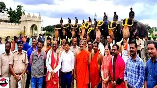 Mysore Dasara 2023 : Gowri Ganesha Puja with Jumboo Savari Elephants @ Mysore Palace