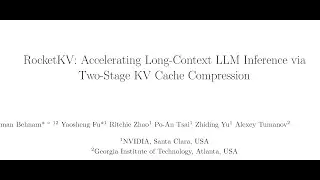 [QA] RocketKV: Accelerating Long-Context LLM Inference via Two-Stage KV Cache Compression
