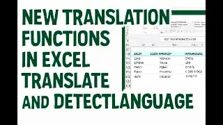 New Translation Functions in Excel : TRANSLATE and DETECTLANGUAGE