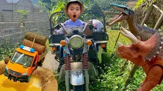 Changcady c&ugrave;ng em Tube l&aacute;i xe m&aacute;y c&agrave;y. Gặp M&aacute;y x&uacute;c m&uacute;c đất. Xe cần cẩu cứu hộ. Tr&ograve; chơi c&acirc;u c&aacute;
