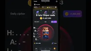 Hamster Kombat 8 July Chiper code #hamsterkombat