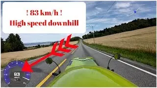 ! 83 km/h ! High speed downhill with a velomobile in Trondheim, Norway