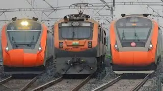 High Speed TRAINS On RAIN | Vande Bharat+ Amrit Bharat+ Poorva+ Padatik+ Kanchan Kanya etc. On trac