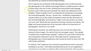 Short answer writing - Comparing two texts