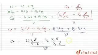 Calculate the values of `gamma = C_p//C_v` for a gaseous mixture consisting of