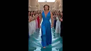 Brad Pitt Walks on Water in Heels Among Thousands of Women 👠💦 #BradPitt #Runway #Heels