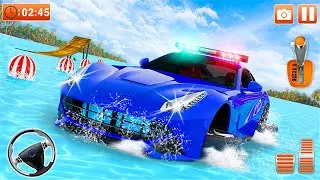 Water Surfer Police Car Race - Beach Car Floating Driving  Game - Android GamePlay