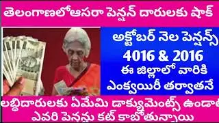 Telangana aasra pension verification details, aasara pension social audit full details 