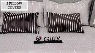 PANIPAT HANDLOOM FACTORY || 6PCS BEDDING SET  || Beautiful LINES Embroidery Pattern.
